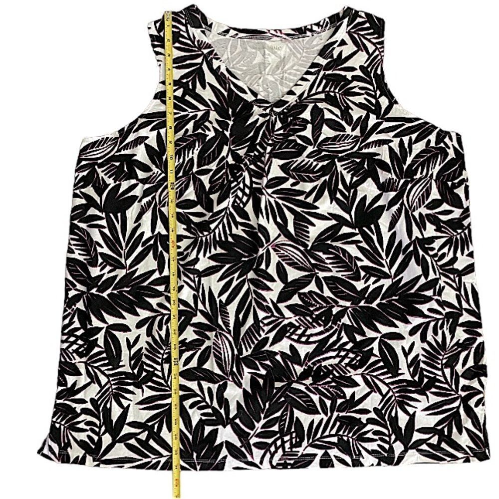 Woman Within 26/28 New 2X Womens Tank Top Blouse Tropical Leaves Beach Casual - Picture 5 of 7